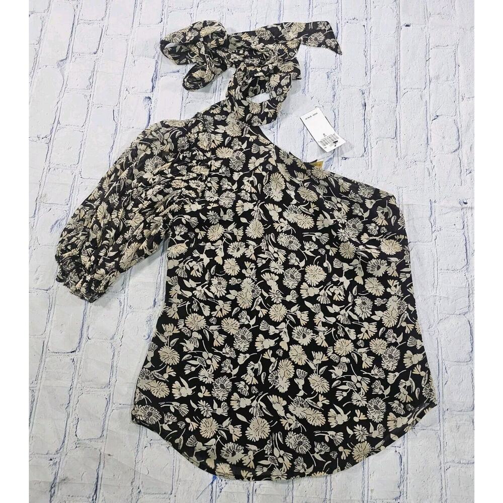 Polo Ralph Lauren WOMENS SZ 2 Floral Georgette One Shoulder Blouse Vintage Daisy